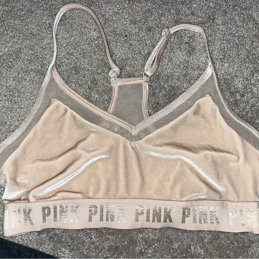 PINK Victoria's Secret Light Pink Mesh Bralette